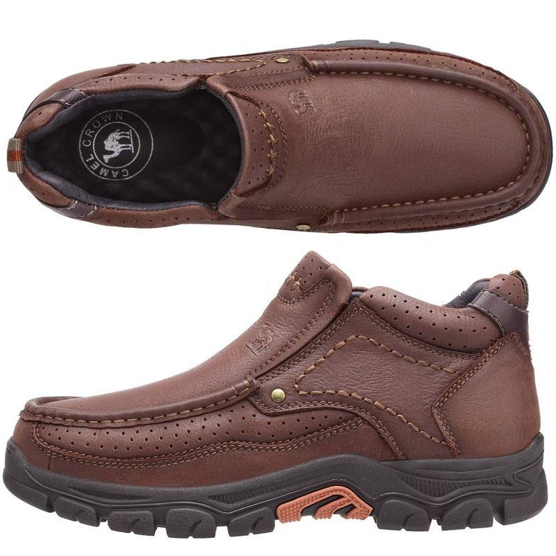 CAMEL CROWN Mens Slip On Loafer Mid-top Leather Casual Walking Shoes Comfortable for Work Office Dress Outdoor - Image 2